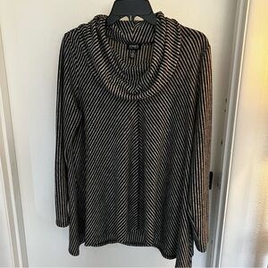 Jones New York Black and White Striped Sweater